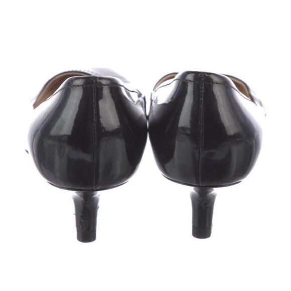 Prada authentic Black Patent Leather Pointed Toe Low Stiletto Heels 7 Italy - Picture 4 of 9